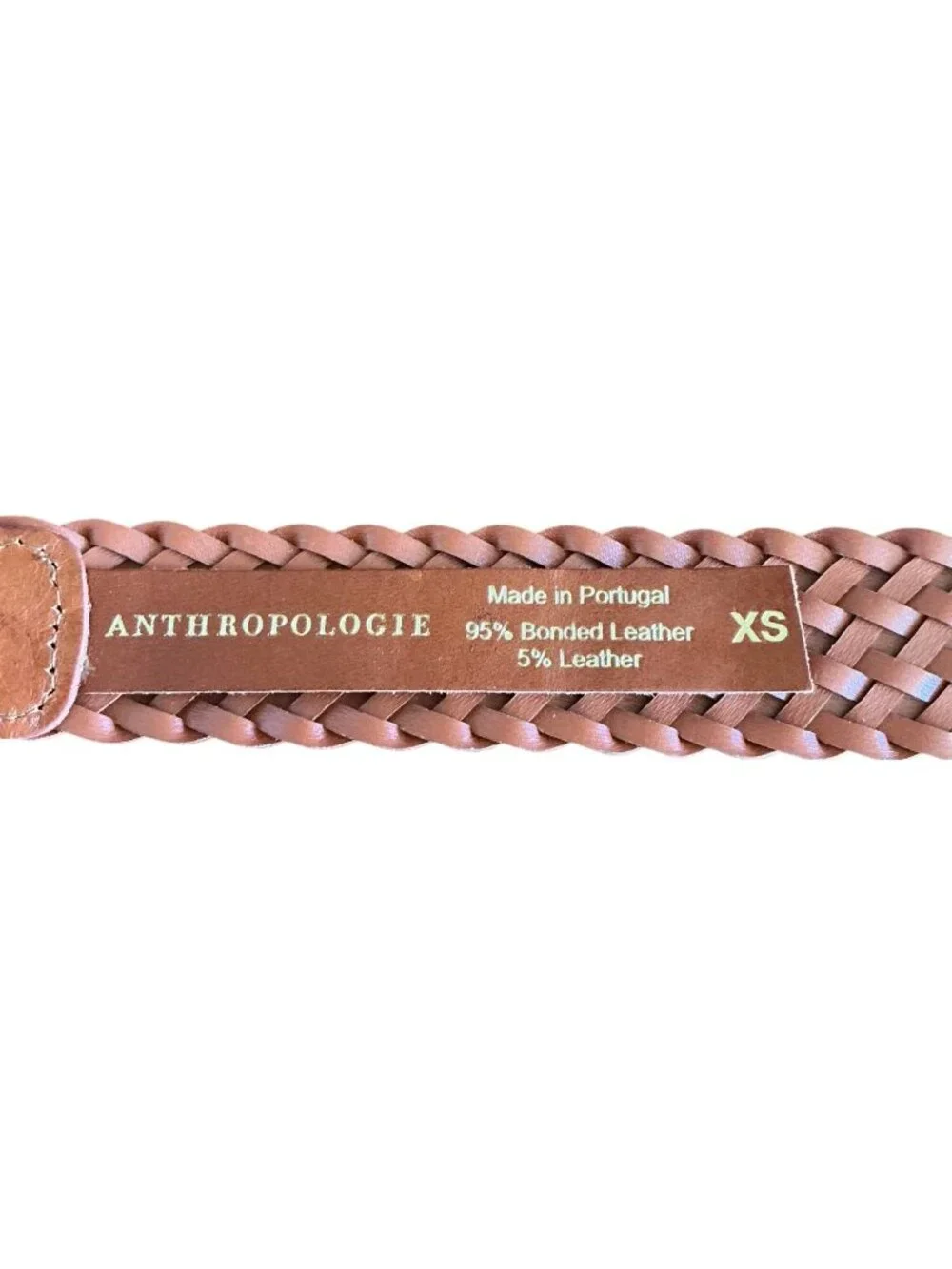 Anthropologie Western Buckle Woven Tan Belt Size Extra Small New